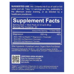 Natural Stacks, MagTech, магний, со вкусом лимонада, 20 пакетиков по 3,38 г (0,12 унции)