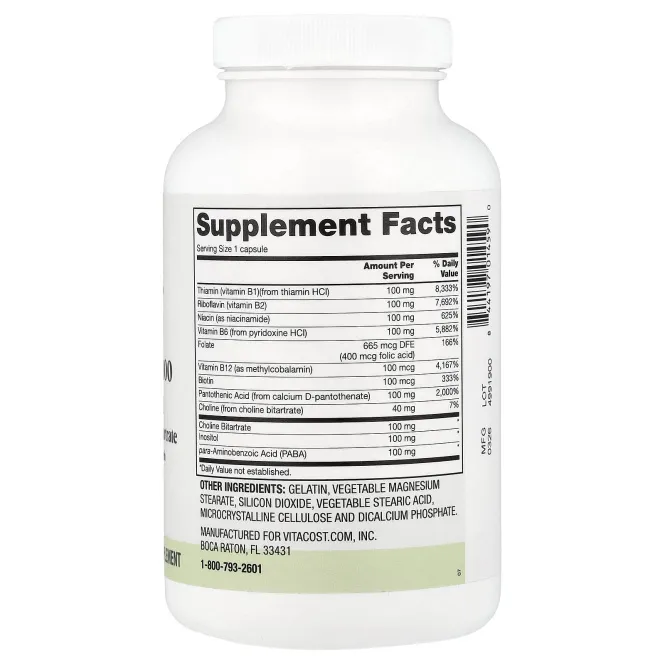 Vitacost, Everyday, Complete B-100 Complex, 200 Capsules
