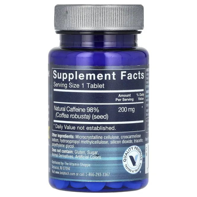 BodyTech, натуральный кофеин, 100 таблеток