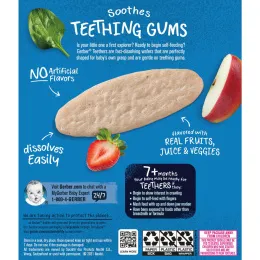 Gerber, прорезыватели, вафли для мягкого прорезывания зубов, для малышей от 7 месяцев, клубника, яблоко и шпинат, 12 пакетиков, по 2 вафли в каждом
