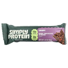 Simply Protein, хрустящие батончики, темный шоколад и миндаль, 8 батончиков по 40 г (1,41 унции)