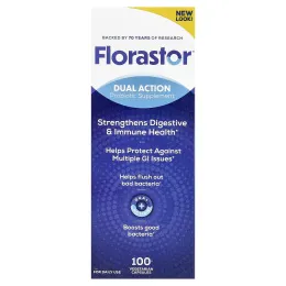 Florastor, Dual Action Probiotic Supplement, 100 Vegetarian Capsules (250 mg pr Capsule)