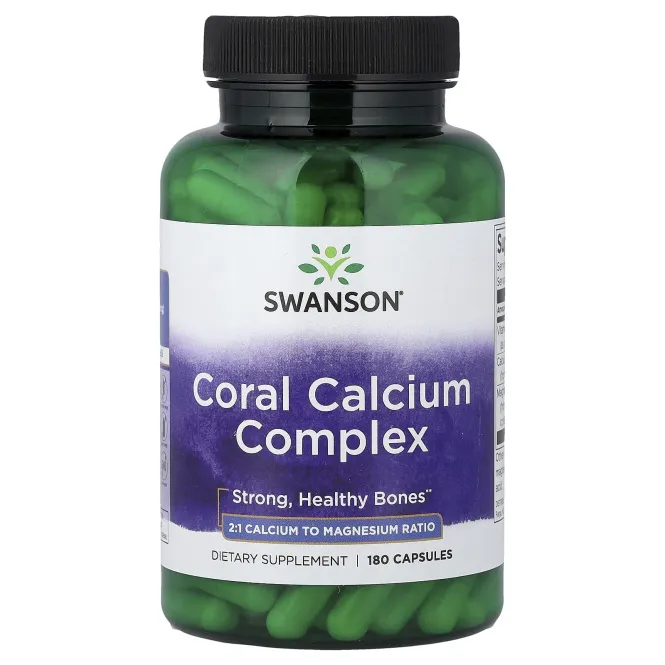 Swanson Vitamins, Коралловый кальций, 180 капсул