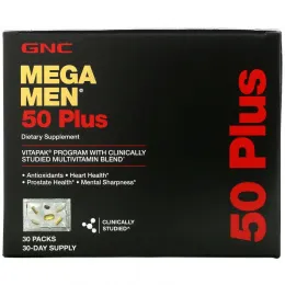 GNC Mega Men, 50 Plus, Multivitamin, 30 Packs