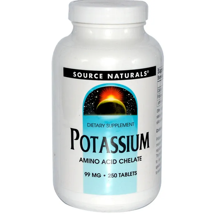 Source Naturals, Калий, 99 мг, 250 таблеток