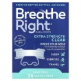 Breathe Right, назальные полоски, чистые, для чувствительной кожи, 26 прозрачных полосок