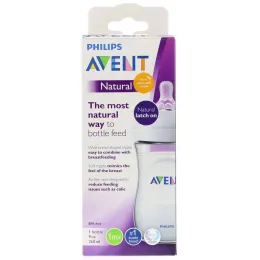 Philips Avent, Бутылочка с натуральной соской, для малышей от 1 месяца, 1 шт, 9 унц. (260 мл)