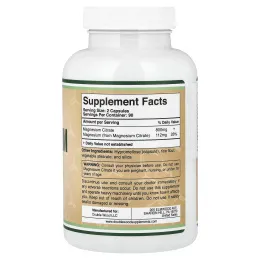 Double Wood Supplements, цитрат магния, 180 капсул (400 мг в 1 капсуле)