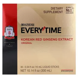 JungKwanJang, Экстракт корейского красного женьшеня, Everytime, оригинальный, 30 жидких стиков по 10 мл (0,34 жидк. Унции)