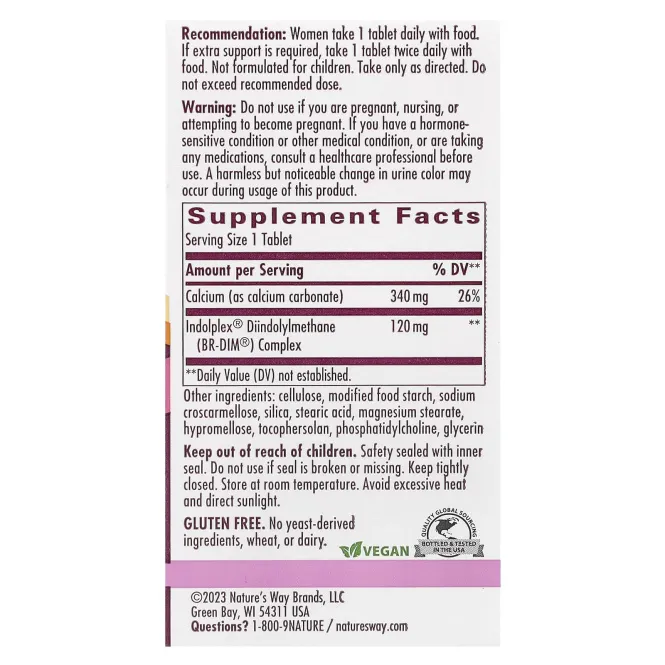 Nature's Way, EstroBalance с рассасывающимся DIM, 60 таблеток