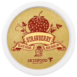 Skinfood, Черный сахар, клубничная смываемая маска, 100 г
