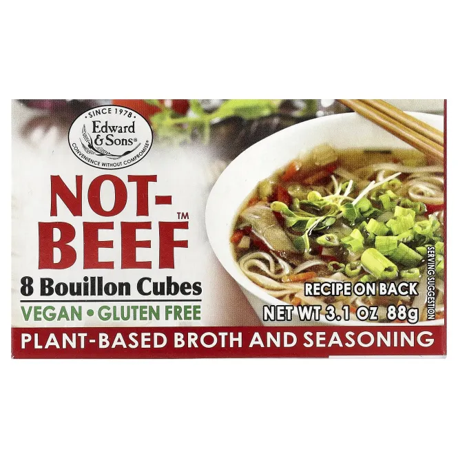 Edward & Sons, Not-Beef™, бульонные кубики, 8 кубиков, 88 г (3,1 унции)