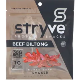 Stryve Foods, Protein Snacks, Gourmet Beef Biltong, Smoked, 2.25 oz (64 g)