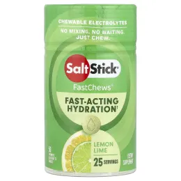 SaltStick, FastChews®, жевательные электролиты, лимон и лайм, 50 жевательных таблеток