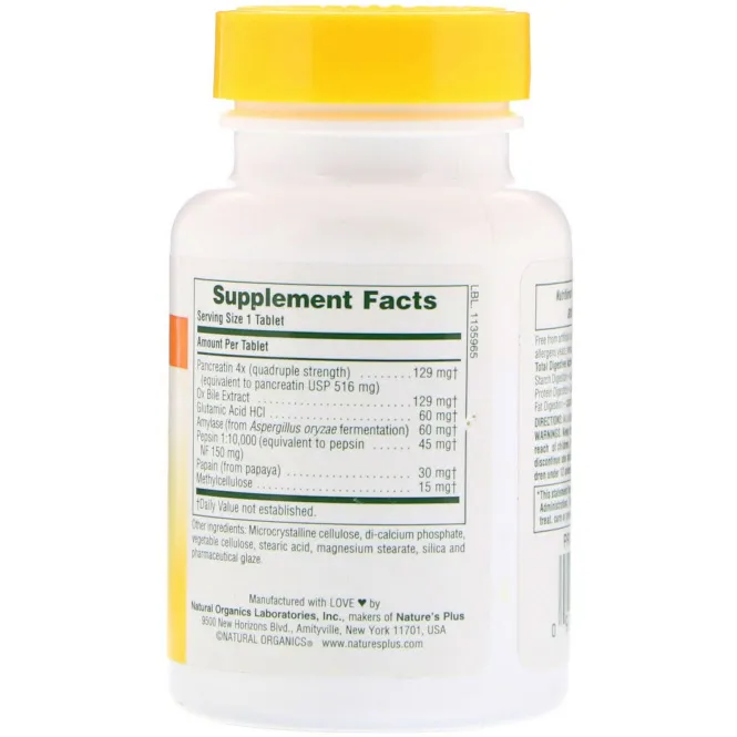 Nature's Plus, Добавка пищеварительного фермента, 90 таблеток