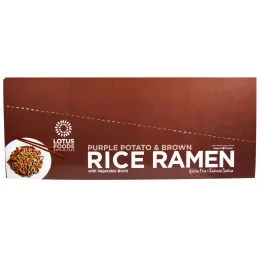 Lotus Foods, Рисовый рамэн из фиолетового картофеля и коричневого риса, с овощным бульоном, 10 пакетов, 2,8 унции (80 г)