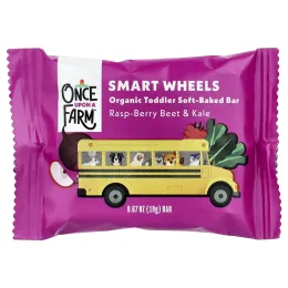 Once Upon A Farm, Smart Wheels, органический батончик мягкой выпечки, со вкусом рашпиля, свеклы и капусты, 5 батончиков по 19 г (0,67 унции)