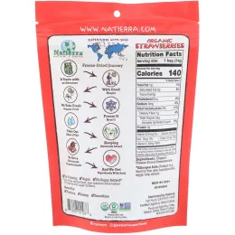 Natierra, Органический высушенный сублимацией продукт, Клубника, 1,2 унц. (34 г)
