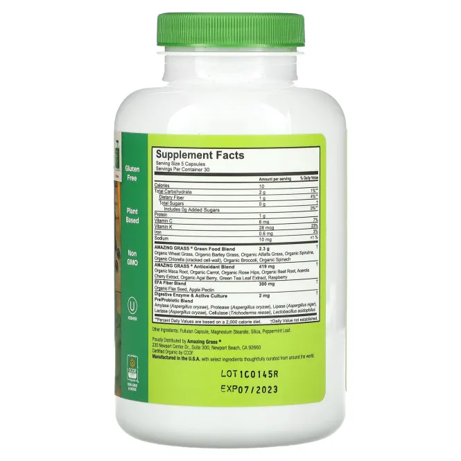 Amazing Grass, Green SuperFood, 650 мг, 150 капсул