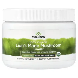 Swanson Vitamins, 100% порошок из органического ежовика гребенчатого, 120 г (4,23 унции)