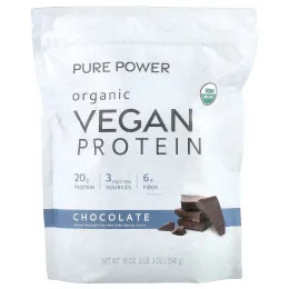 Dr. Mercola, Pure Power, органический веганский протеин, со вкусом шоколада, 540 г (1 фунт 3 унции)