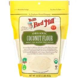 Bob's Red Mill, Органическая кокосовая мука, без глютена, 453 г (16 унций)