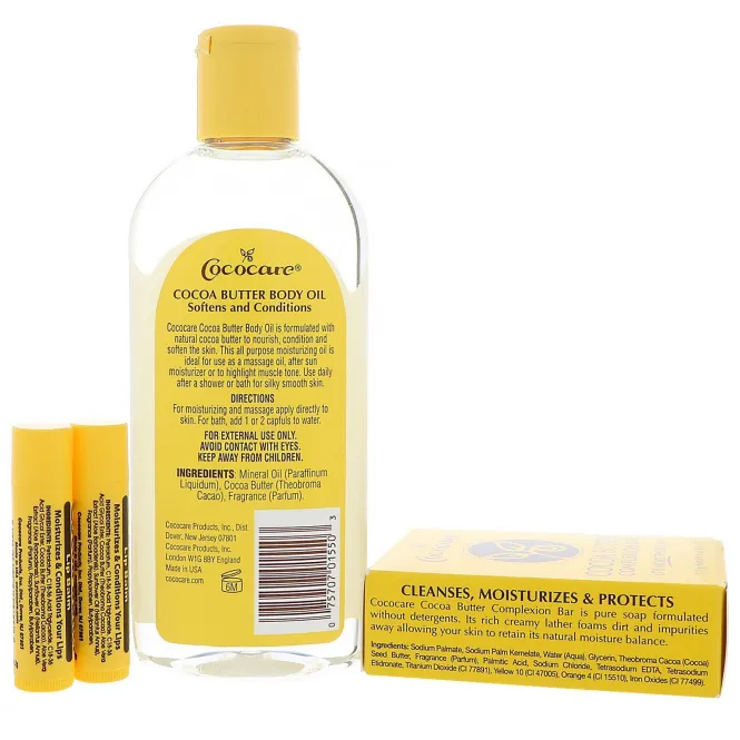 Cococare, Подарочный набор с маслом какао, 4 предмета