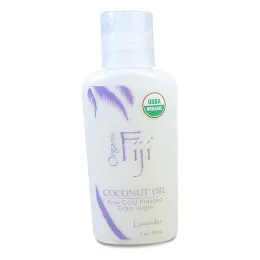 Organic Fiji, Органическое неочищенное масло, кокосовое масло холодного отжима с лавандой, 3 унции(89 мл)