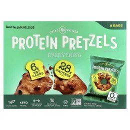 Crisp Power, Протеиновые крендели, все, 6 пакетиков по 50 г (1,75 унции)