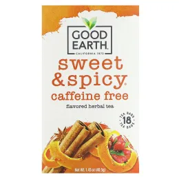 Good Earth Teas, травяной чай, сладкий и пряный, без кофеина, 18 чайных пакетиков, 40,5 г (1,43 унции)