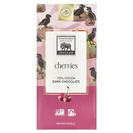 Endangered Species Chocolate, темный шоколад с вишней, 72% какао, 85 г (3 унции)