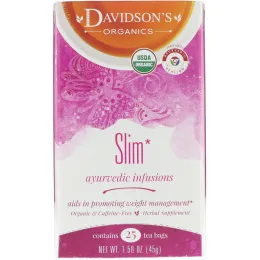 Davidson's Tea, Ayurvedic Infusions, Slim, 25 Tea Bags, 1.58 oz (45 g)