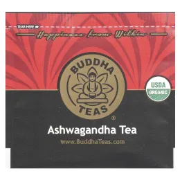 Buddha Teas, органический травяной чай, ашваганда, 18 чайных пакетиков, 36 г (1,27 унции)