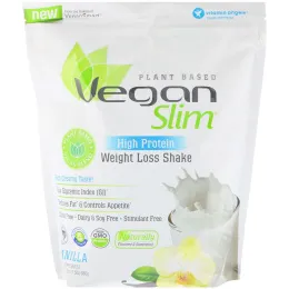 VeganSmart, Vegan Slim, с высоким содержанием белка, коктейль для похудения, ваниль, 24,2 унции (686 г)