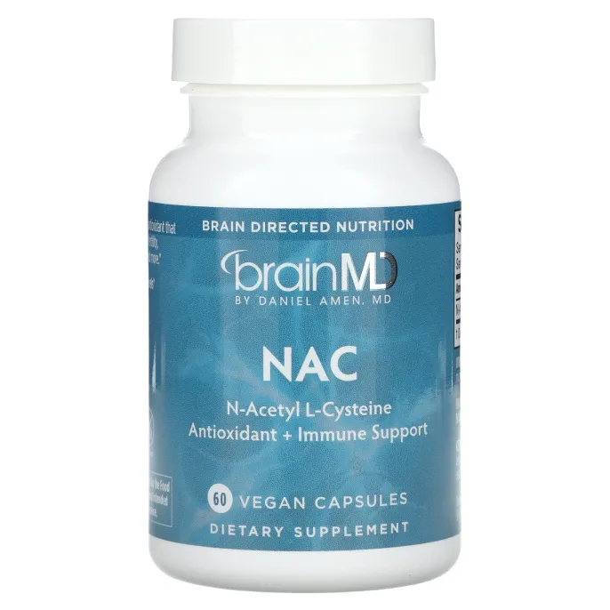 BrainMD, NAC, 60 веганских капсул