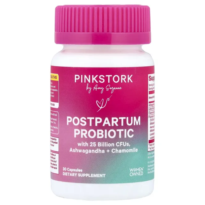 Pink Stork, послеродовой пробиотик, 30 капсул