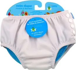 i play Inc., Swim Diaper, Reusable & Absorbent, 24 Months, White, 1 Diaper