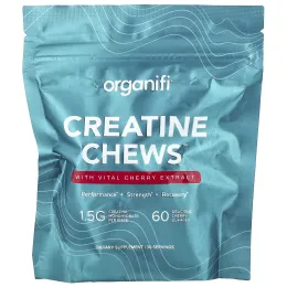 Organifi, Creatine Chews™, со вкусом вишни, 60 жевательных таблеток