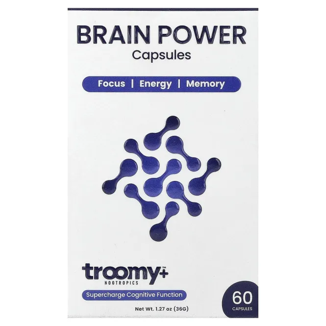 Troomy Nootropics, сила мозга, 60 капсул