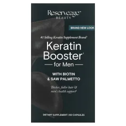 ReserveAge Nutrition, Кератиновое усиление для волос для мужчин, 60 капсул
