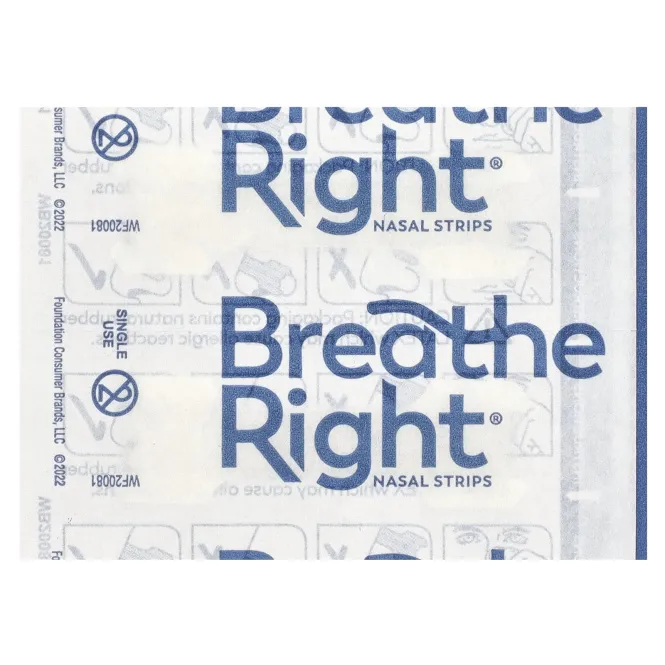 Breathe Right, Полоски для носа, средние / средние, прозрачные, 30 полосок