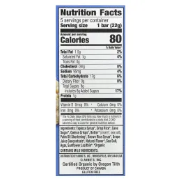 Annie's Homegrown, Crispy Snack Bars, оригинальные батончики, 5 батончиков, 22 г (0,78 унции) каждый