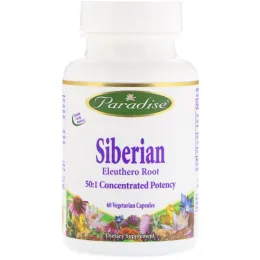 Paradise Herbs, Продукция из Сибири, Сибирский женьшень, 60 растительных капсул