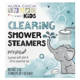 Aura Cacia, Kids, очищающие пароварки для душа, очищение, 3 таблетки
