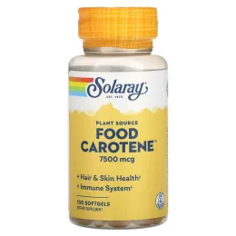 Solaray, Пищевой каротин, 7500 мкг, 100 капсул