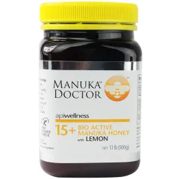 Manuka Doctor, Apiwellness, Био Активный Манука Мед с лимоном, 15+, 1,1 фунта (500 г)