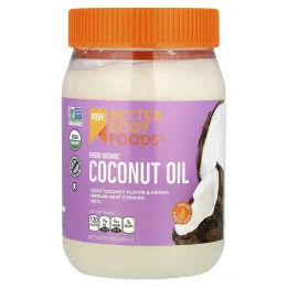 BetterBody Foods, Органическое кокосовое масло первого отжима, 458 мл (15,5 жидк. унц.)
