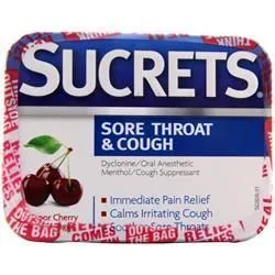 Sucrets, Пастилки от боли в горле и кашля Вишневый пар 18 пастилок