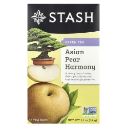 Stash Tea, зеленый чай, азиатская груша, 18 чайных пакетиков, 34 г (1,1 унции)
