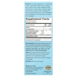 CATALO, Детские пробиотики, формула для улучшения пищеварения и иммунитета, от 1 месяца, 3 миллиарда КОЕ, 60 вегетарианских капсул